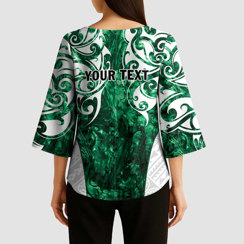 Queensland Maori Kiwi Personalised Kimono Sleeve Blouse Kikirangi Papua Shell Maori Tribal Tattoo - Polynesian Pride