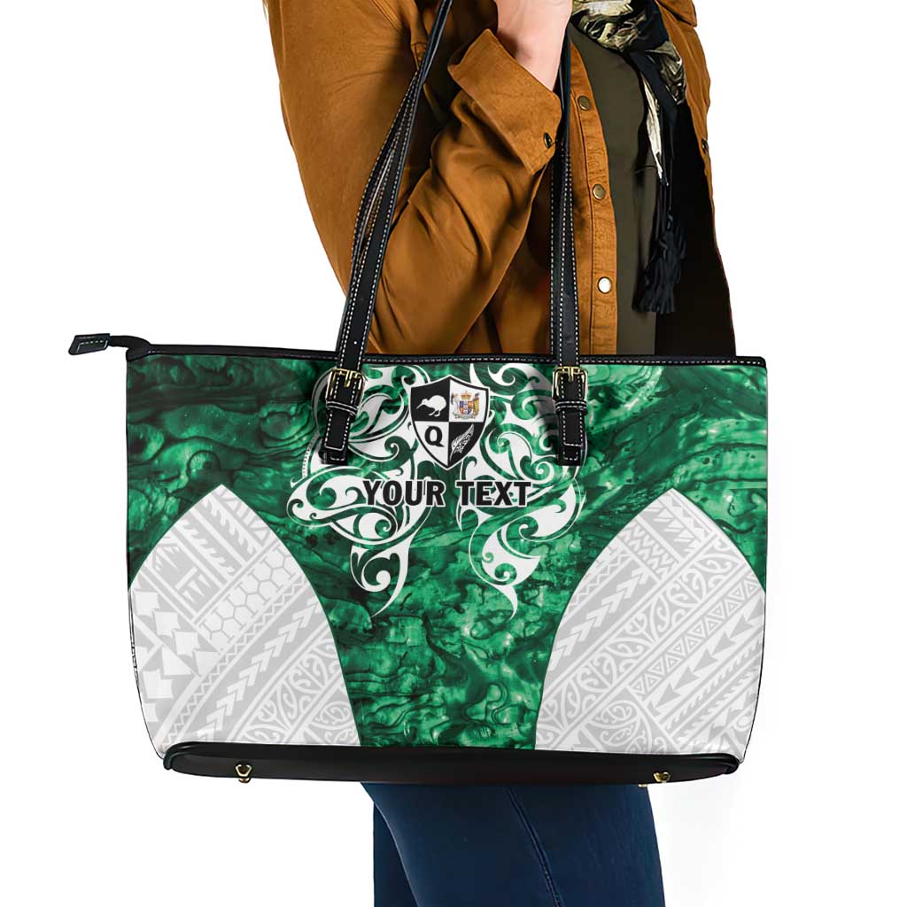 Queensland Maori Kiwi Personalised Leather Tote Bag Kikirangi Papua Shell Maori Tribal Tattoo