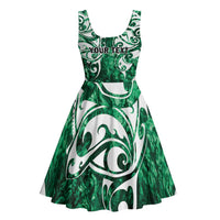 Queensland Maori Kiwi Personalised Midi Dress Kikirangi Papua Shell Maori Tribal Tattoo - Polynesian Pride
