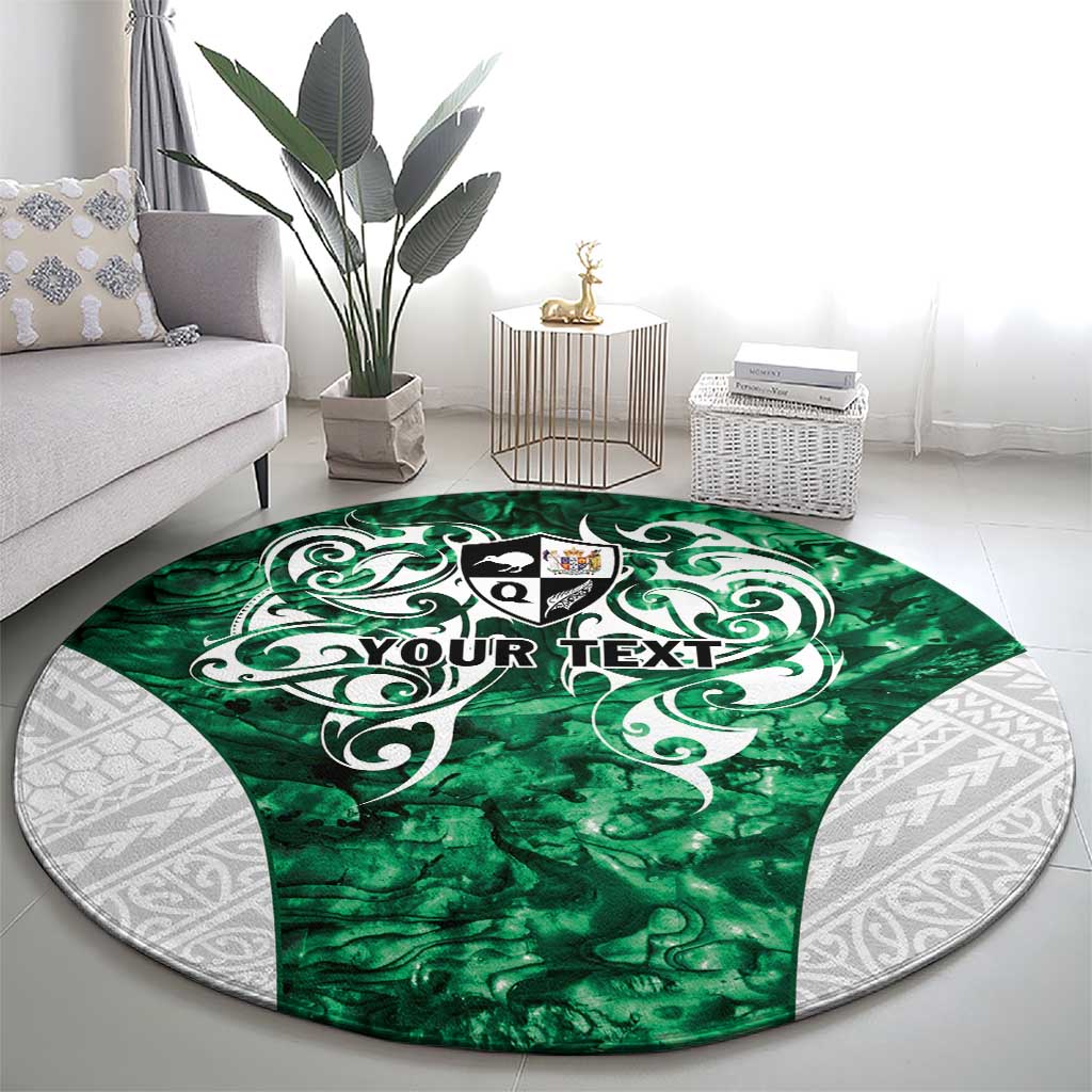 Queensland Maori Kiwi Personalised Round Carpet Kikirangi Papua Shell Maori Tribal Tattoo