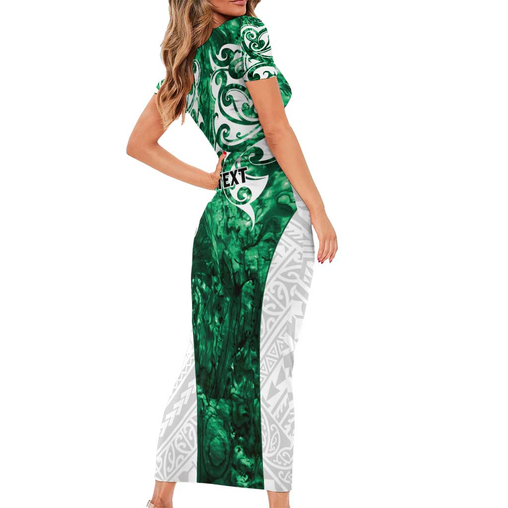 Queensland Maori Kiwi Personalised Short Sleeve Bodycon Dress Kikirangi Papua Shell Maori Tribal Tattoo