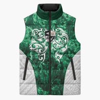 Queensland Maori Kiwi Personalised Sleeveless Puffer Jacket Kikirangi Papua Shell Maori Tribal Tattoo - Polynesian Pride