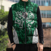 Queensland Maori Kiwi Personalised Sleeveless Puffer Jacket Kikirangi Papua Shell Maori Tribal Tattoo - Polynesian Pride