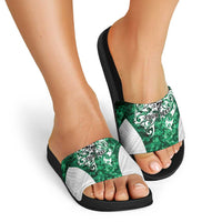 Queensland Maori Kiwi Personalised Slide Sandals Kikirangi Papua Shell Maori Tribal Tattoo - Polynesian Pride