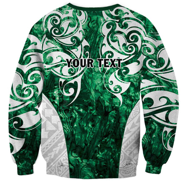 GLUDEAR Men's Polynesian Tribal Print Zip Hoodie - Green Hibiscus, Unisex Oversized Fit