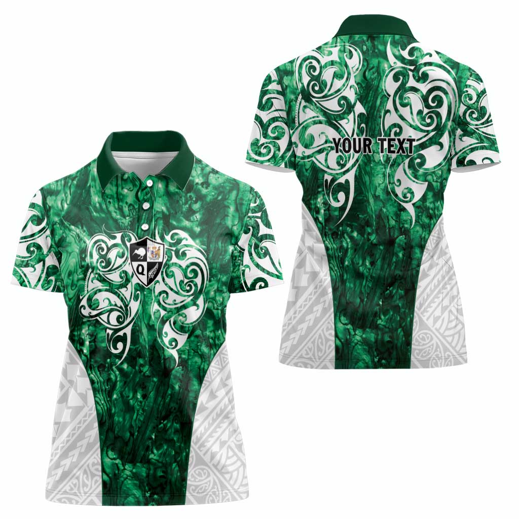 Queensland Maori Kiwi Personalised Women Polo Shirt Kikirangi Papua Shell Maori Tribal Tattoo