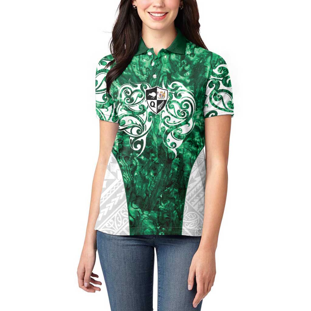 Queensland Maori Kiwi Personalised Women Polo Shirt Kikirangi Papua Shell Maori Tribal Tattoo