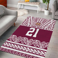 Queensland Maori Nga Hau E Wha Custom Area Rug Polynesian Maori Tribal Pattern
