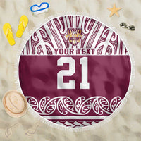 Queensland Maori Nga Hau E Wha Custom Beach Blanket Polynesian Maori Tribal Pattern