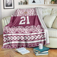Queensland Maori Nga Hau E Wha Custom Blanket Polynesian Maori Tribal Pattern LT9 Maroon - Polynesian Pride