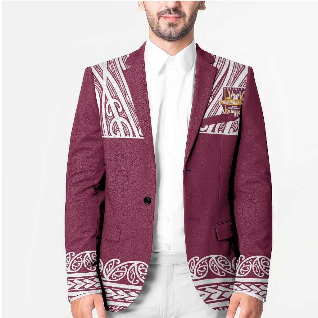 Queensland Maori Nga Hau E Wha Custom Blazer Polynesian Maori Tribal Pattern - Polynesian Pride