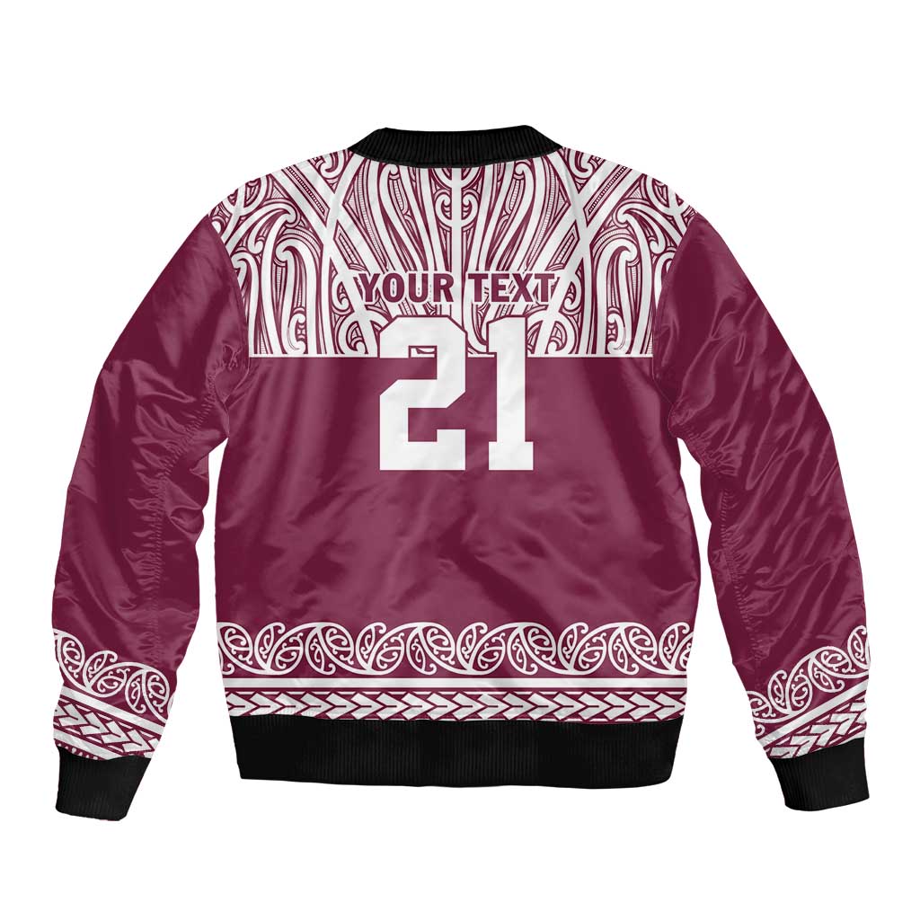Queensland Maori Nga Hau E Wha Custom Bomber Jacket Polynesian Maori Tribal Pattern LT9 - Polynesian Pride