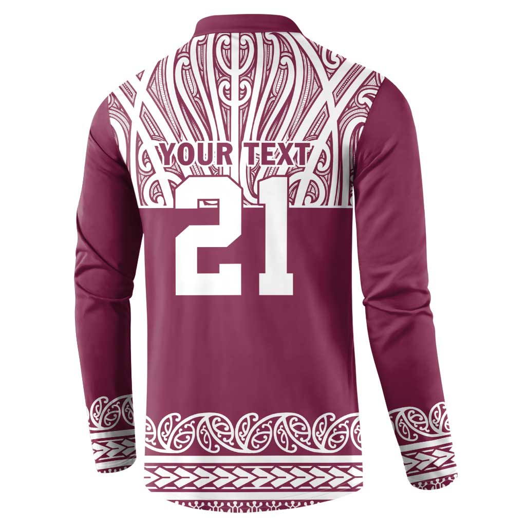 Queensland Maori Nga Hau E Wha Custom Button Sweatshirt Polynesian Maori Tribal Pattern