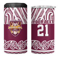 Queensland Maori Nga Hau E Wha Custom 4 in 1 Can Cooler Tumbler Polynesian Maori Tribal Pattern