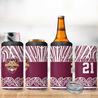 Queensland Maori Nga Hau E Wha Custom 4 in 1 Can Cooler Tumbler Polynesian Maori Tribal Pattern
