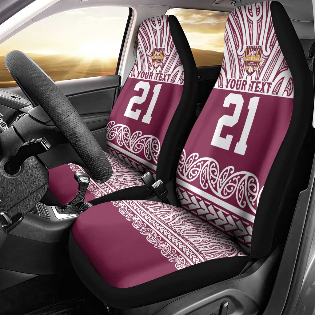 Queensland Maori Nga Hau E Wha Custom Car Seat Cover Polynesian Maori Tribal Pattern