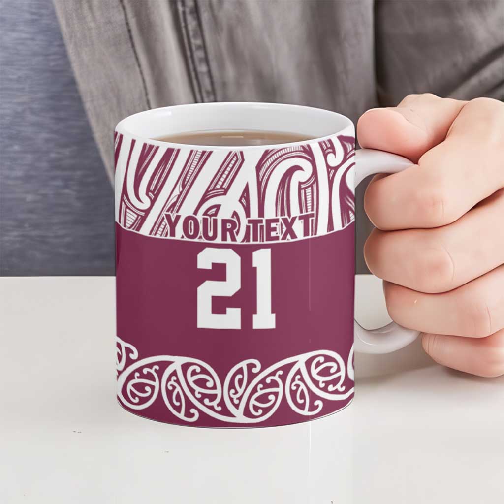 Queensland Maori Nga Hau E Wha Custom Ceramic Mug Polynesian Maori Tribal Pattern - Polynesian Pride