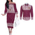 Queensland Maori Nga Hau E Wha Custom Couples Matching Off The Shoulder Long Sleeve Dress and Long Sleeve Button Shirt Polynesian Maori Tribal Pattern