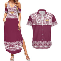 Queensland Maori Nga Hau E Wha Custom Couples Matching Summer Maxi Dress and Hawaiian Shirt Polynesian Maori Tribal Pattern