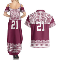 Queensland Maori Nga Hau E Wha Custom Couples Matching Summer Maxi Dress and Hawaiian Shirt Polynesian Maori Tribal Pattern