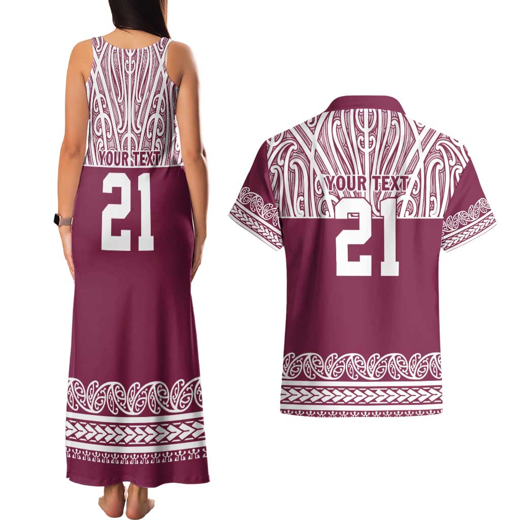 Queensland Maori Nga Hau E Wha Custom Couples Matching Tank Maxi Dress and Hawaiian Shirt Polynesian Maori Tribal Pattern