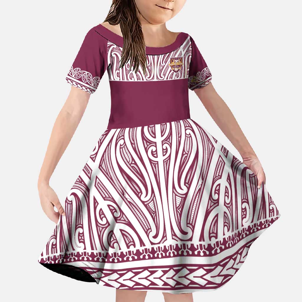 Queensland Maori Nga Hau E Wha Custom Family Matching Tank Maxi Dress and Hawaiian Shirt Polynesian Maori Tribal Pattern