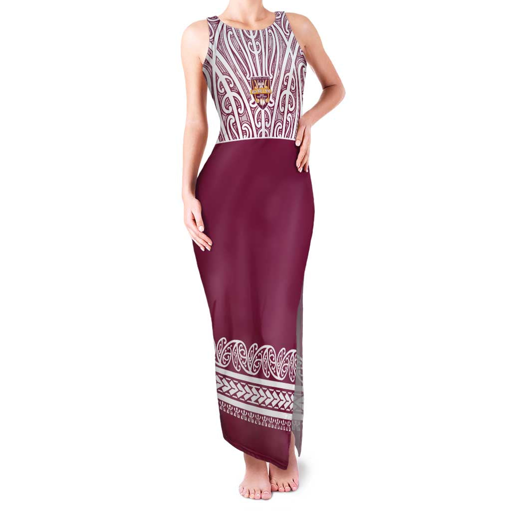 Queensland Maori Nga Hau E Wha Custom Family Matching Tank Maxi Dress and Hawaiian Shirt Polynesian Maori Tribal Pattern