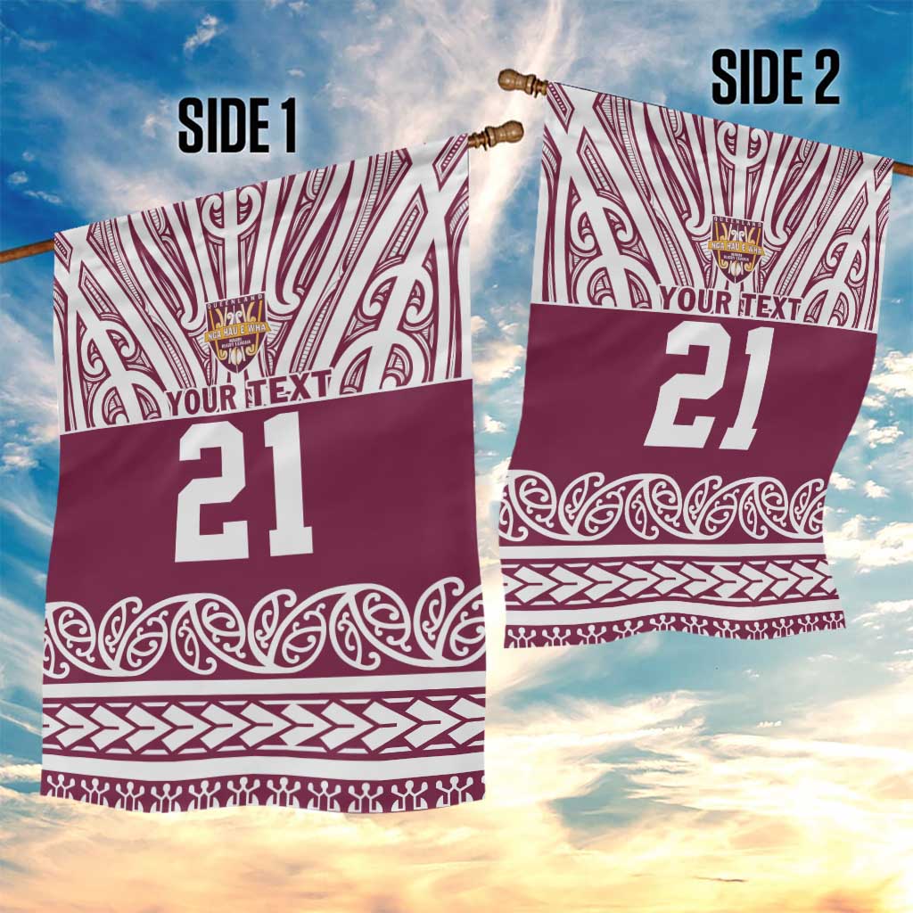 Queensland Maori Nga Hau E Wha Custom Garden Flag Polynesian Maori Tribal Pattern LT9 - Polynesian Pride