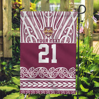 Queensland Maori Nga Hau E Wha Custom Garden Flag Polynesian Maori Tribal Pattern LT9 Garden Flag Maroon - Polynesian Pride