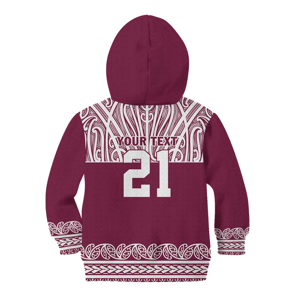 Queensland Maori Nga Hau E Wha Custom Kid Hoodie Polynesian Maori Tribal Pattern