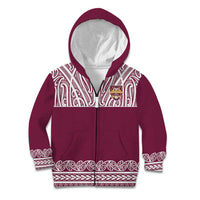 Queensland Maori Nga Hau E Wha Custom Kid Hoodie Polynesian Maori Tribal Pattern