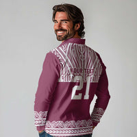 Queensland Maori Nga Hau E Wha Custom Long Sleeve Polo Shirt Polynesian Maori Tribal Pattern LT9 - Polynesian Pride
