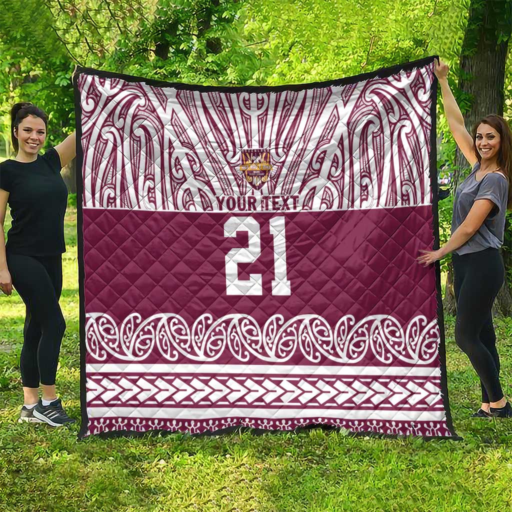 Queensland Maori Nga Hau E Wha Custom Quilt Polynesian Maori Tribal Pattern