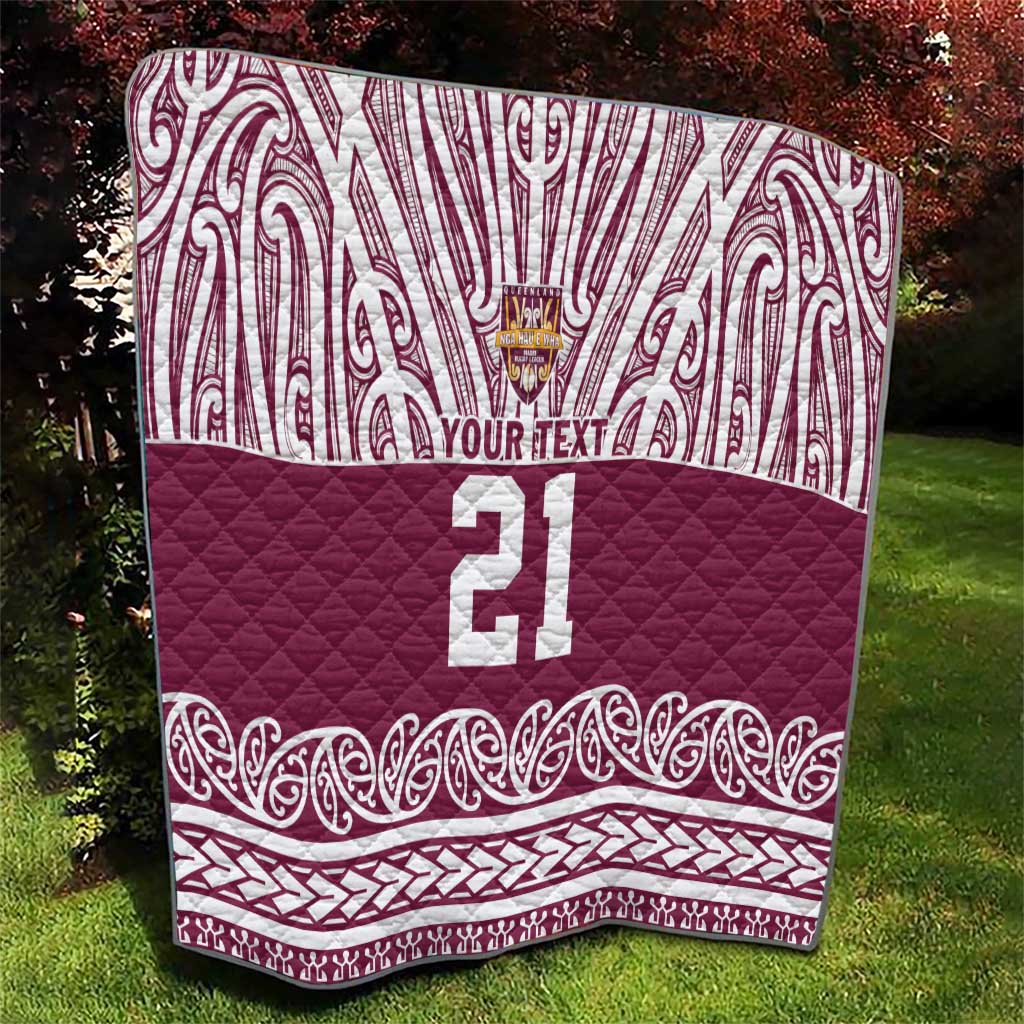 Queensland Maori Nga Hau E Wha Custom Quilt Polynesian Maori Tribal Pattern
