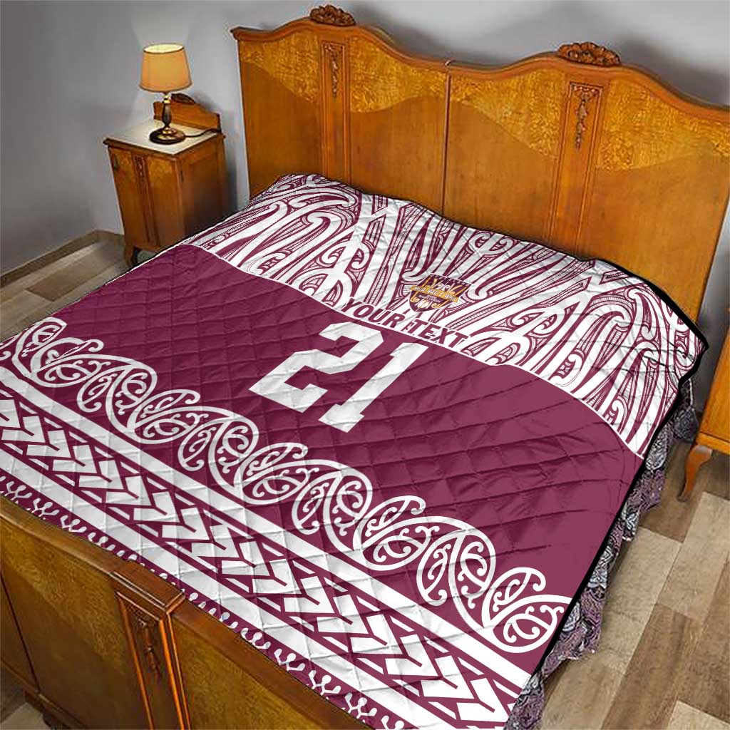Queensland Maori Nga Hau E Wha Custom Quilt Polynesian Maori Tribal Pattern