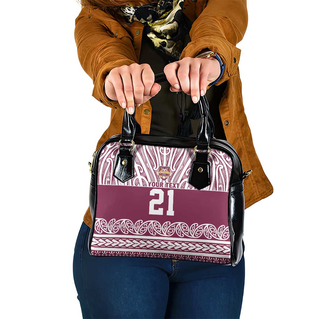 Queensland Maori Nga Hau E Wha Custom Shoulder Handbag Polynesian Maori Tribal Pattern LT9 One Size Maroon - Polynesian Pride