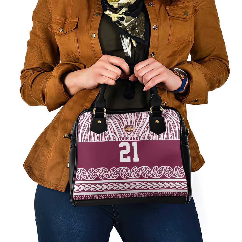 Queensland Maori Nga Hau E Wha Custom Shoulder Handbag Polynesian Maori Tribal Pattern