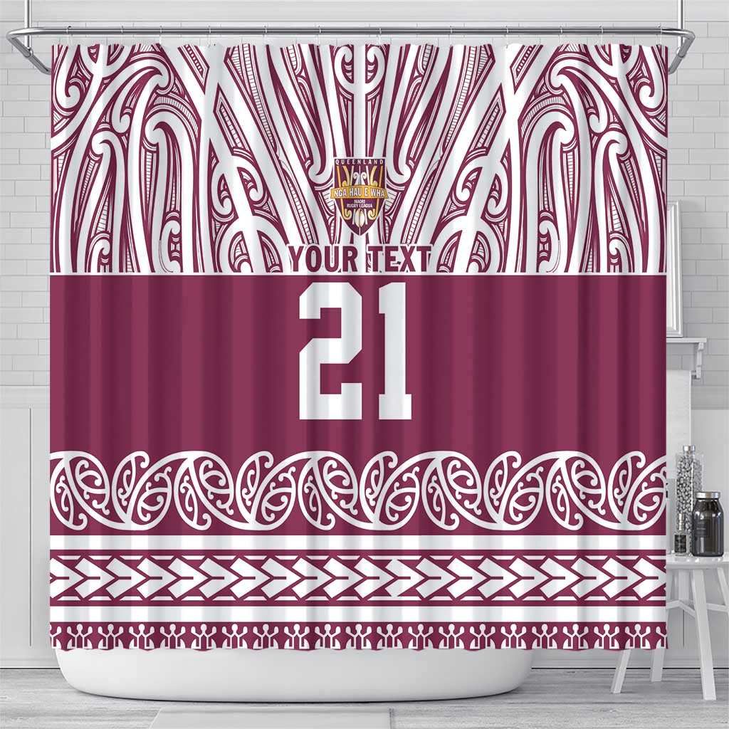 Queensland Maori Nga Hau E Wha Custom Shower Curtain Polynesian Maori Tribal Pattern LT9 - Polynesian Pride
