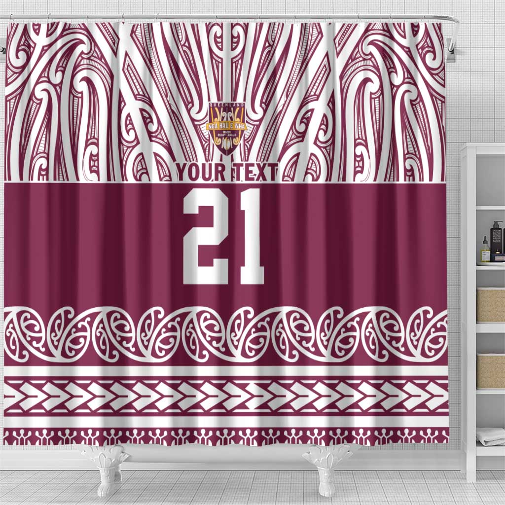 Queensland Maori Nga Hau E Wha Custom Shower Curtain Polynesian Maori Tribal Pattern LT9 - Polynesian Pride