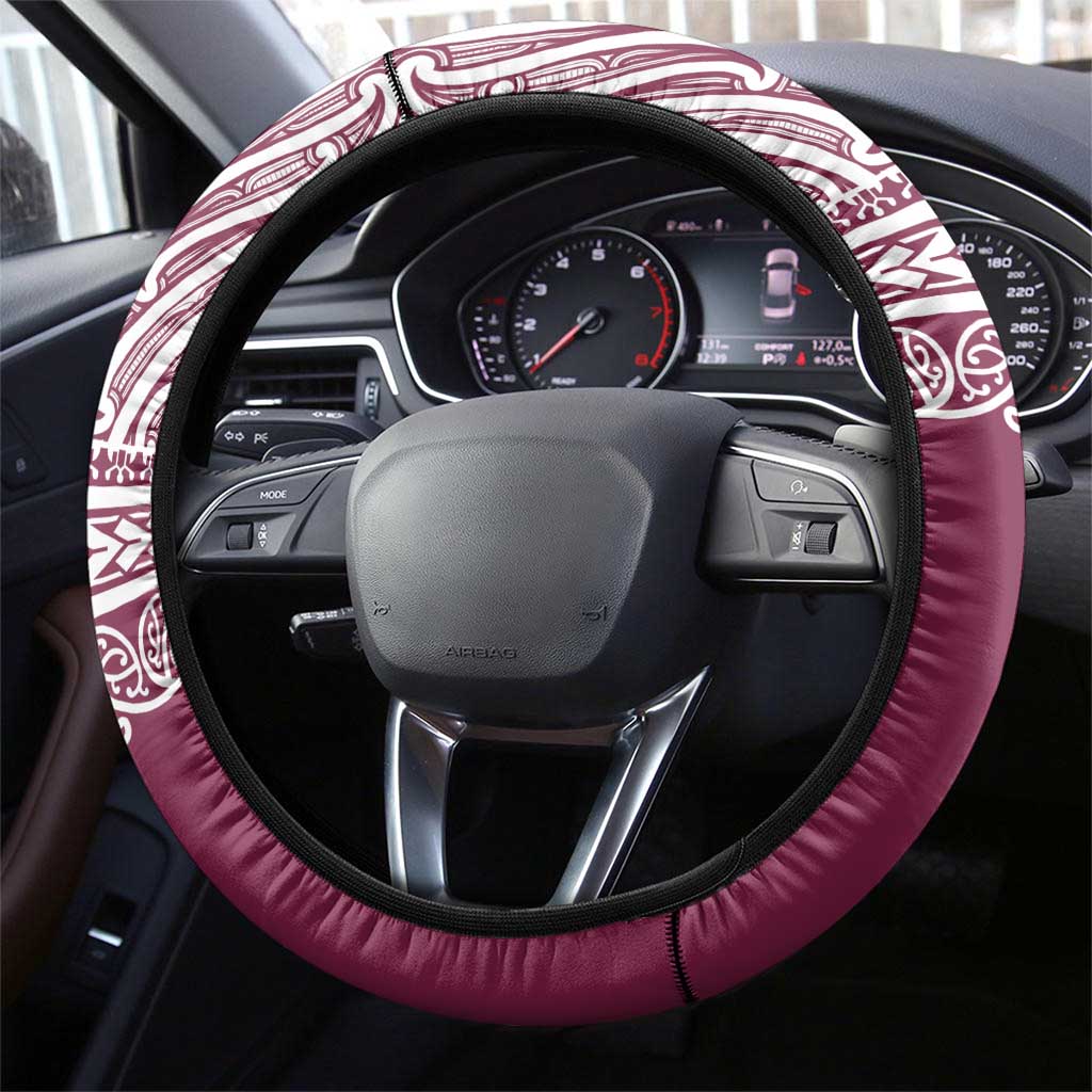 Queensland Maori Nga Hau E Wha Steering Wheel Cover Polynesian Maori Tribal Pattern