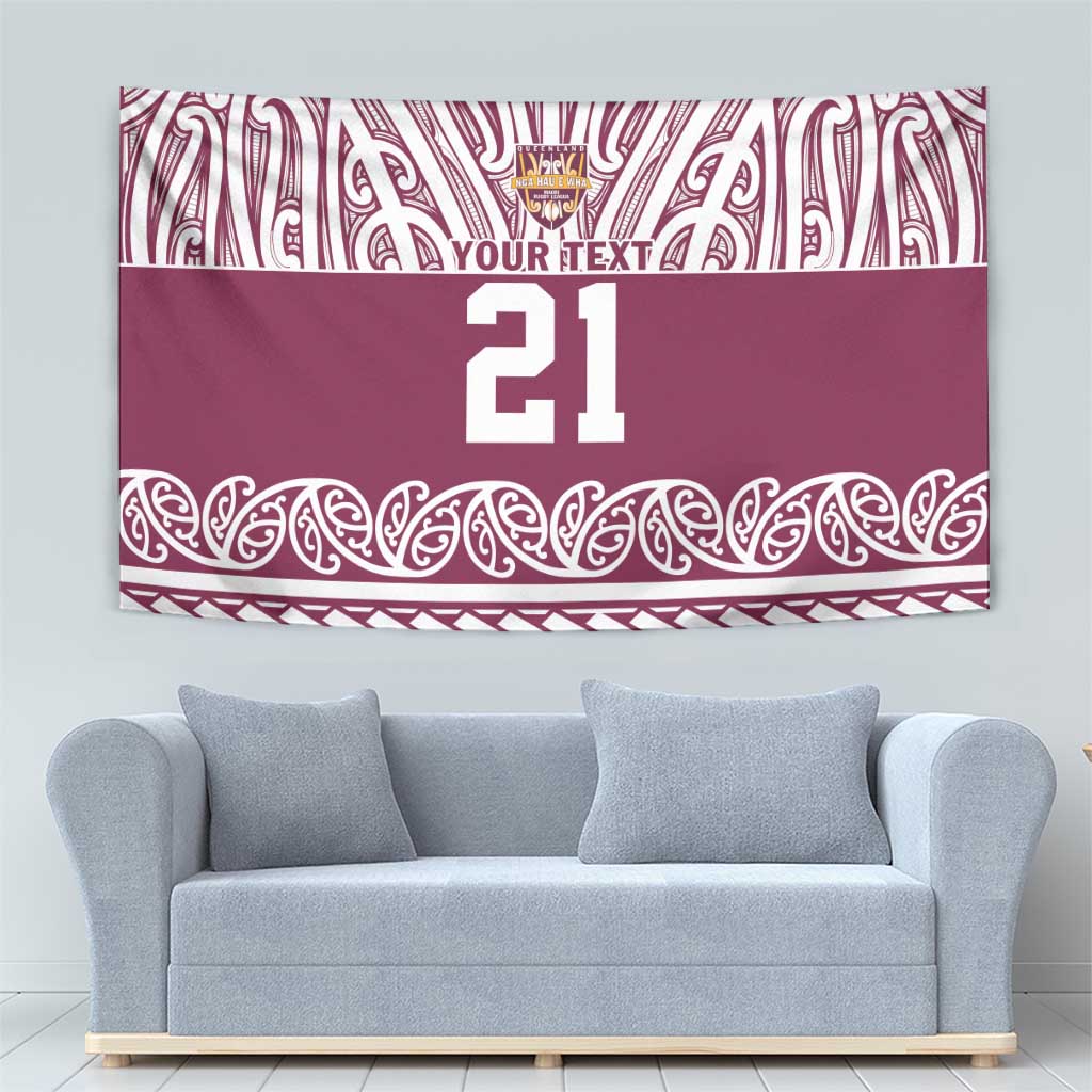 Queensland Maori Nga Hau E Wha Custom Tapestry Polynesian Maori Tribal Pattern