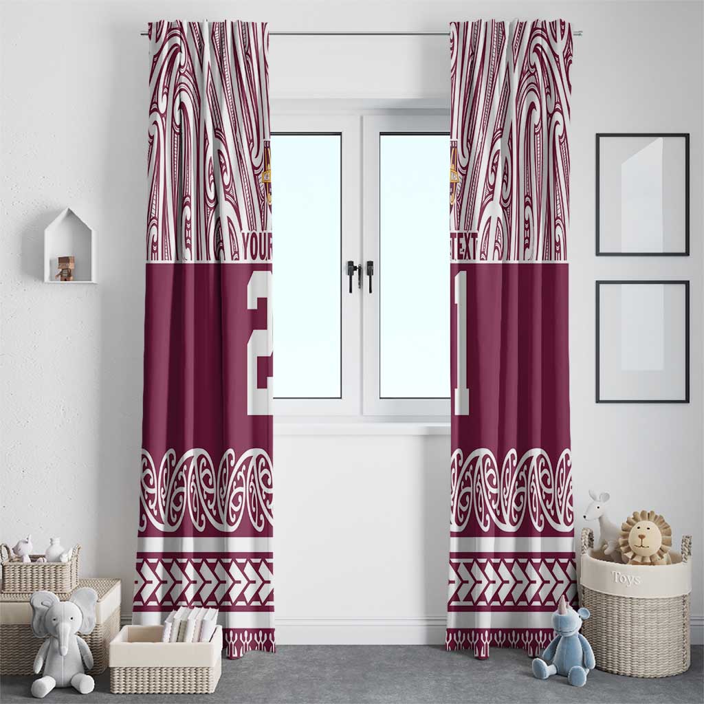 Queensland Maori Nga Hau E Wha Custom Window Curtain Polynesian Maori Tribal Pattern