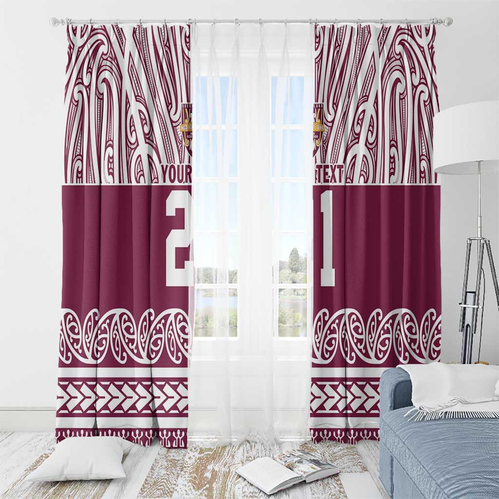 Queensland Maori Nga Hau E Wha Custom Window Curtain Polynesian Maori Tribal Pattern