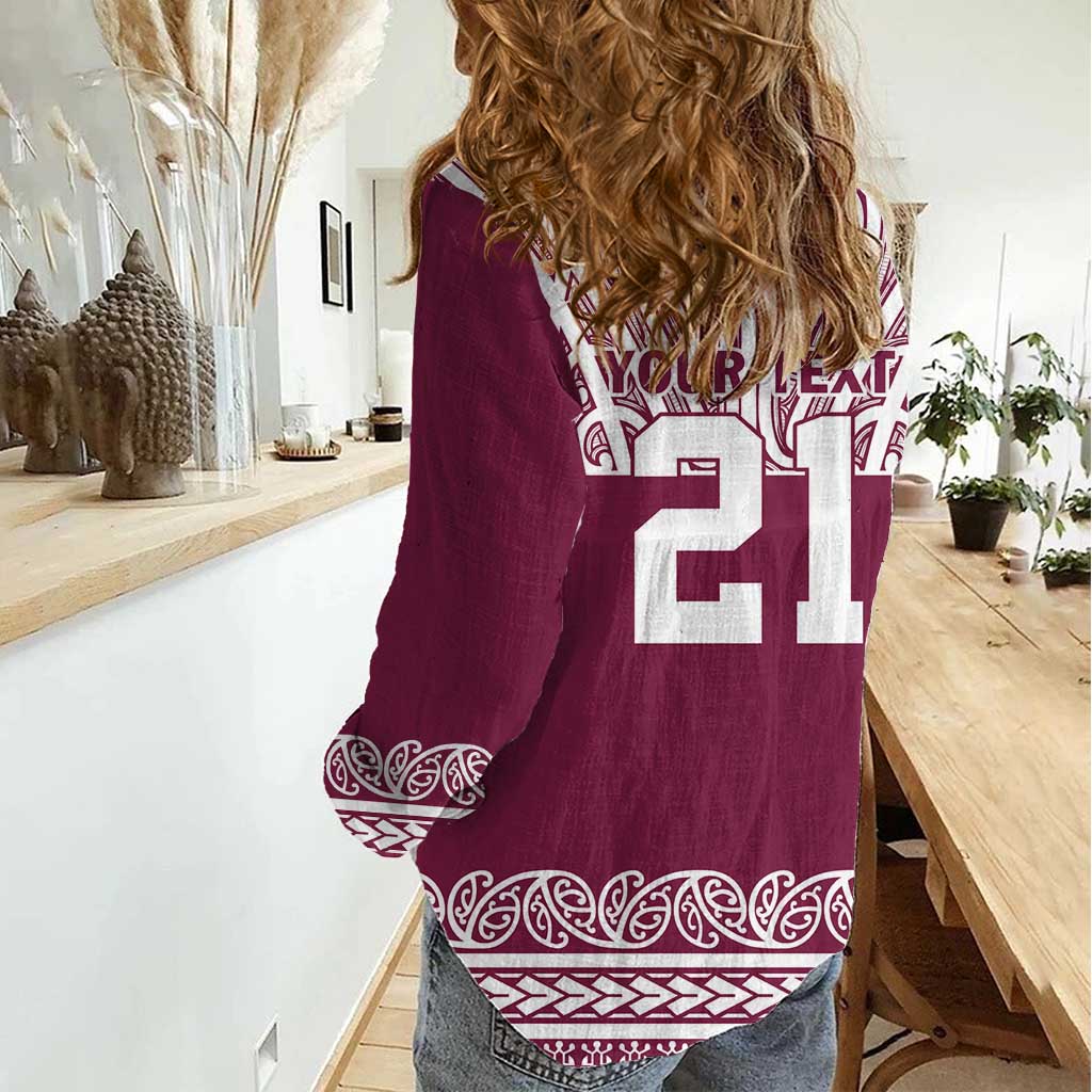 Queensland Maori Nga Hau E Wha Custom Women Casual Shirt Polynesian Maori Tribal Pattern