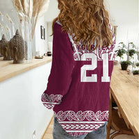 Queensland Maori Nga Hau E Wha Custom Women Casual Shirt Polynesian Maori Tribal Pattern