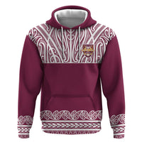 Queensland Maori Nga Hau E Wha Custom Zip Hoodie Polynesian Maori Tribal Pattern