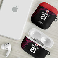 Queensland Papua New Guinea Custom AirPods Case All Black Pacific PNG Tribal Style - Polynesian Pride