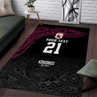 Queensland Papua New Guinea Custom Area Rug All Black Pacific PNG Tribal Style