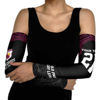 Queensland Papua New Guinea Custom Arm Sleeves All Black Pacific PNG Tribal Style - Polynesian Pride