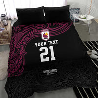 Queensland Papua New Guinea Custom Bedding Set All Black Pacific PNG Tribal Style